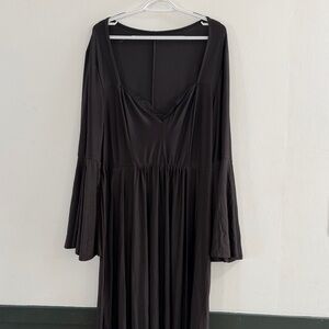 Women's High Slit Flare Sleeve Dress